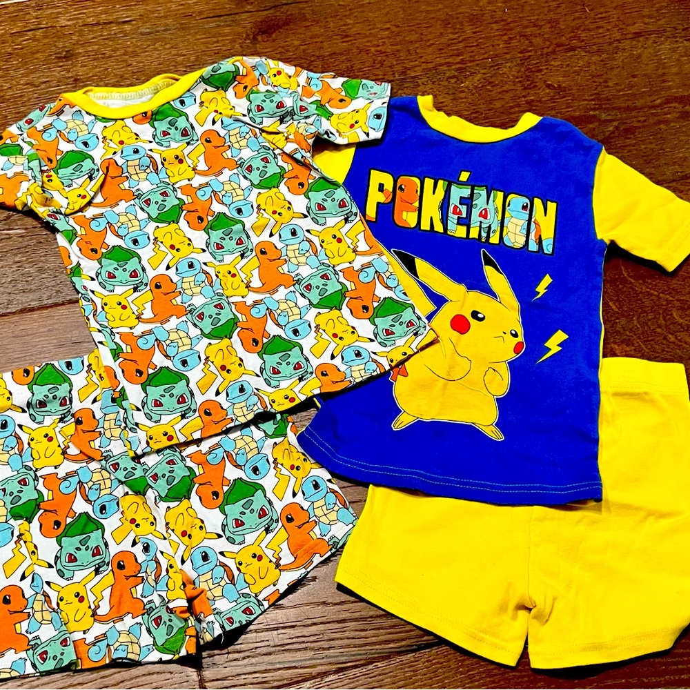 2 Pair Pokémon Pajama Short Set